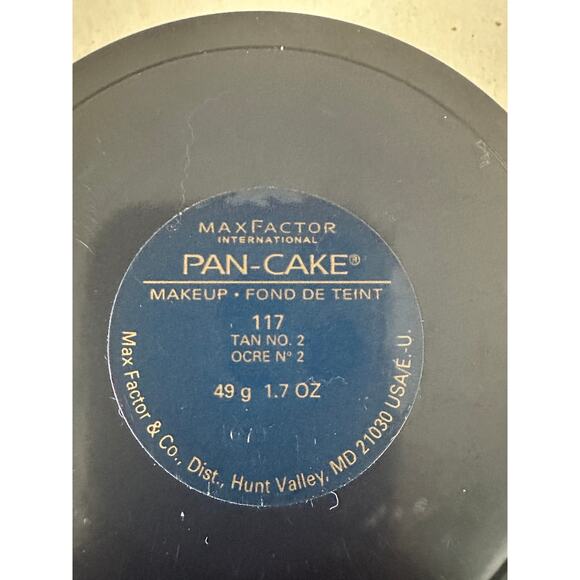 NOS Max Factor Pan-Cake Makeup 117 Tan No 2 49g 1.7 oz NEVER USED - Picture 2 of 4